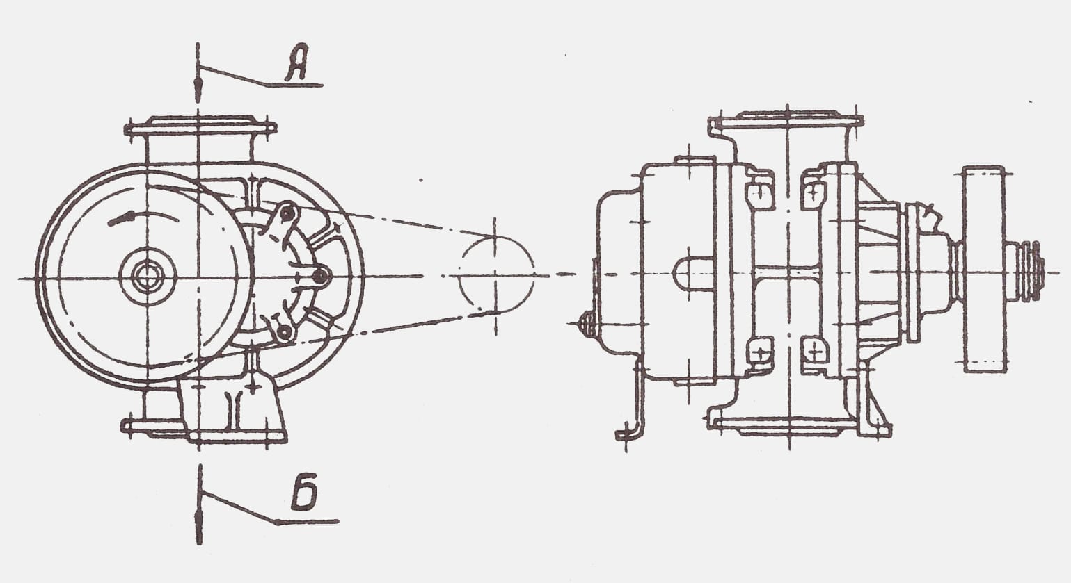 Изображение чертежа компрессора 3аф в разрезе 1